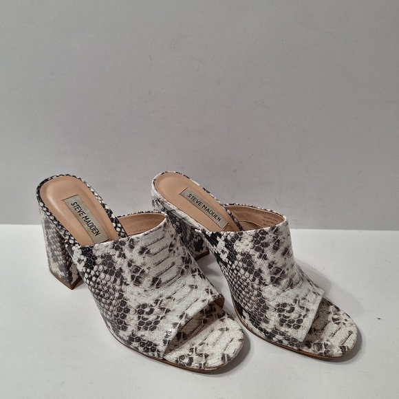 Steve Madden Mobwife Esmeralda Snake Print Chunky Block Heel Mule Shoes 7.5 - Picture 5 of 9